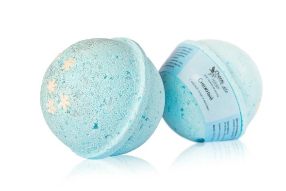 ChocoLatte Гейзер (бурлящий шар) для ванн праздничный СНЕЖНЫЙ d 6, 150 гр