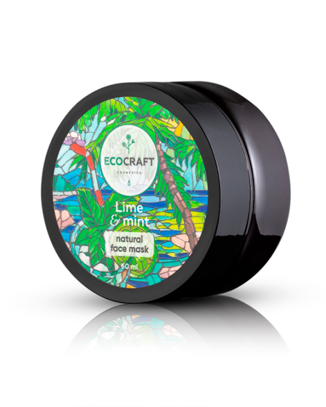 EcoCraft Ледяная моделирующая маска для лица и зоны декольте Лайм и мята, 60 мл