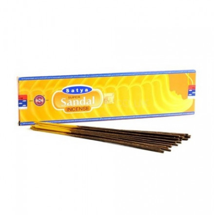 Satya Super Sandal - индийские ароматические палочки (благовония), упаковка 20 гр.
