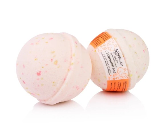 ChocoLatte Гейзер (бурлящий шар) для ванн С ИГРУШКОЙ №3 с морской солью, маслами и экстрактами, d 6 см, 150 г