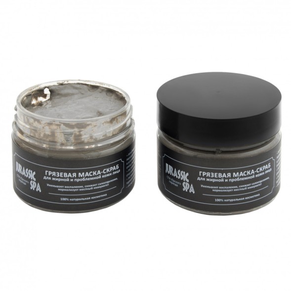JURASSIC SPA Грязевая маска-скраб для жирной и проблемной кожи лица, 100 мл