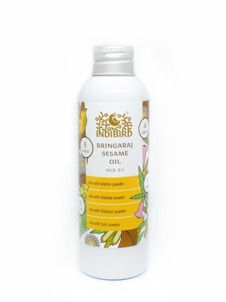 Масло для волос Брингарадж Кунжут (Bhringraj Sesame Hair Oil), 150мл. Для роста и питания волос, против выпадения. (Indibird)