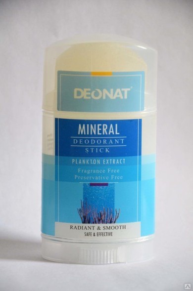 Дезодорант калиевый DeoNat с экстрактом планктона, вывинчивающийся стик (twist-up), 100г. (DeoNat)