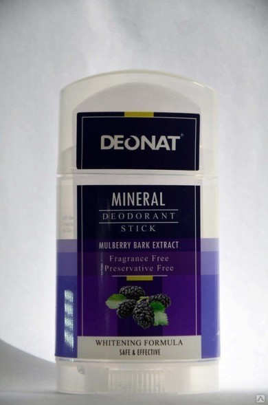 Дезодорант калиевый DeoNat с экстрактом шелковицы (тутовника), вывинчивающийся стик (twist-up), 100г. (DeoNat)