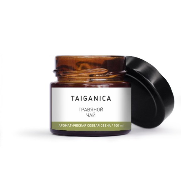 Соевая свеча &amp;quot;Травяной чай&amp;quot;, стекло, 100мл. ТМ TAIGANICA