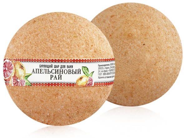 Kleona Бурлящий шар Апельсиновый рай, 140 гр