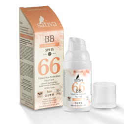 Sativa №66 Крем ухаживающий солнцезащитный с тонирующим эффектом (Розово-Бежевый/Rose Beige), 30 мл