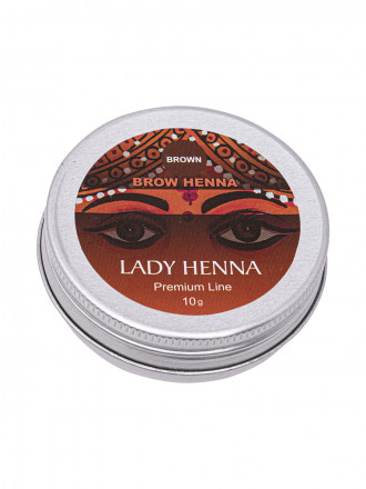 Краска для бровей на основе хны Коричневая Premium Line, 10гр. (Lady Henna)