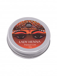Краска для бровей на основе хны Темно-коричневая Premium Line, 10гр. (Lady Henna)