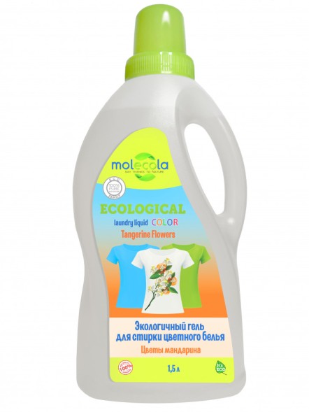 MOLECOLA Гель для стирки цветного белья &amp;quot;Цветы мандарина&amp;quot;, 1,5 л