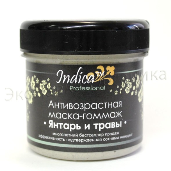 Антивозрастная маска-гоммаж «Янтарь и травы», 160г (Indica)