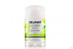 Натуральный дезодорант-кристалл ДеоНат с экстрактом огурца, розовый стик, 100г. (DeoNat)
