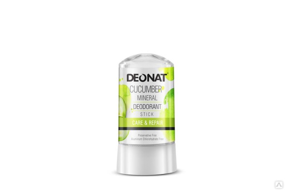 Натуральный дезодорант-кристалл ДеоНат с экстрактом огурца, 60г. (DeoNat)