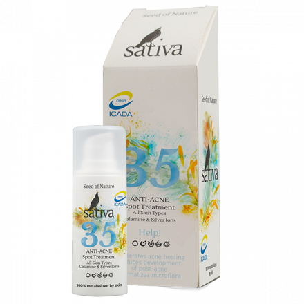 АNTI-ACNE средство точечного нанесения №35, 20мл/ ANTI-ACNE Spot Treatment №35, 20мл. (Sativa)
