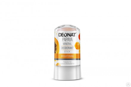 Натуральный дезодорант-кристалл ДеоНат с экстрактом папайи, 60г. (DeoNat)