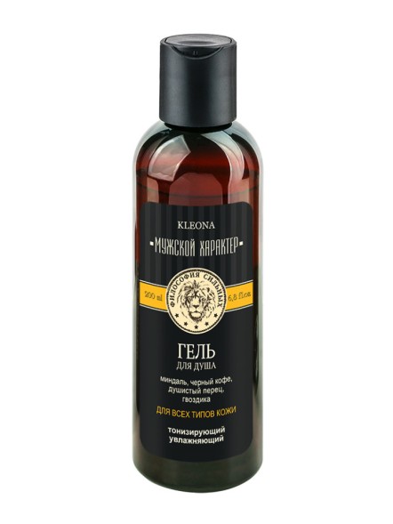 Kleona Гель для душа Тонизирующий с черным кофе и миндалем 200 мл - Мужской характер