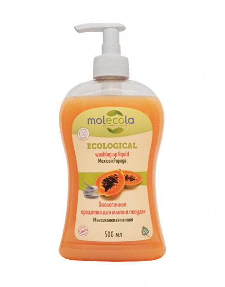 MOLECOLA Средство для мытья посуды экологичное &amp;quot;Мексиканская папайя&amp;quot;, 500 мл