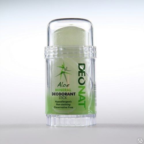 Натуральный дезодорант-кристалл ДеоНат с соком алоэ, вывинчивающийся стик, 80г. (DeoNat)