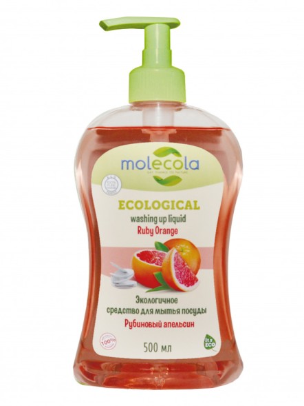 MOLECOLA Средство для мытья посуды экологичное &amp;quot;Рубиновый апельсин&amp;quot;, 500 мл