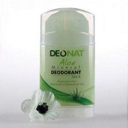 Натуральный дезодорант-кристалл ДеоНат с соком алоэ, овальный узкий стик (twist-up), 100г. (DeoNat)