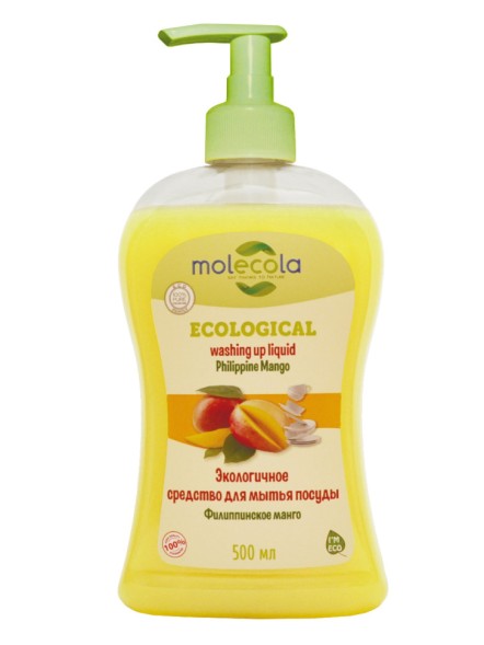 MOLECOLA Средство для мытья посуды экологичное &amp;quot;Филиппинское манго&amp;quot;, 500 мл