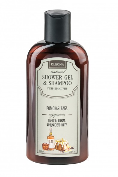 Kleona Гель-шампунь для тела и волос Ромовая баба, 200 мл