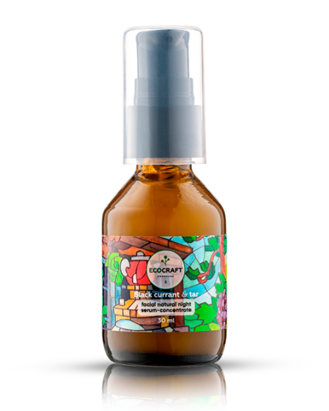 EcoCraft Серум-концентрат для лица ночной восстанавливающий Черная смородина и смола, 30 мл