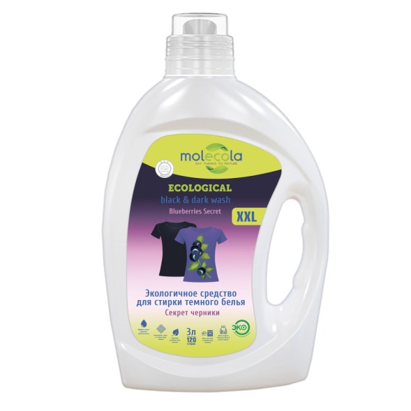 MOLECOLA Средство для стирки темного белья &amp;quot;Секрет черники&amp;quot;, 3 л