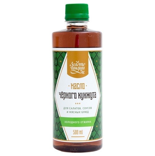 Масло Черного Кунжута, холодный отжим, пищевое, 500мл (Золото Индии)