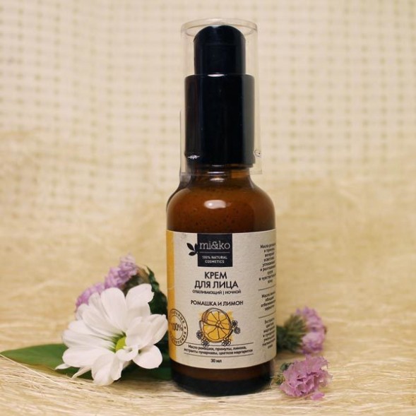 Крем ночной отбеливающий Ромашка и Лимон, 30 мл. (МиКо)
