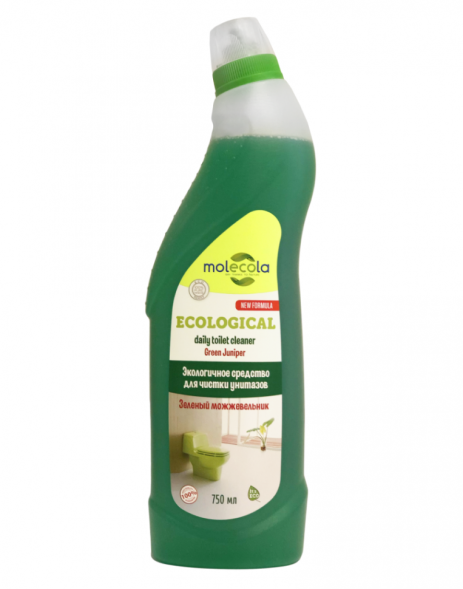 MOLECOLA Средство для чистки унитазов и сантехники экологичное &amp;quot;Зеленый можжевельник&amp;quot;, 750 мл