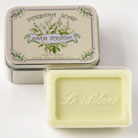 Натуральное ароматическое мыло &quot;Вербены&quot; в жестяной коробочке, 100гр. (Le Blanc)