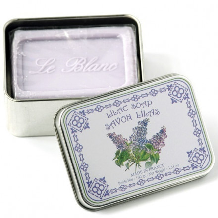 Мыло с ароматом Сирени в жестяной коробочке, 100 гр. (Le Blanc)
