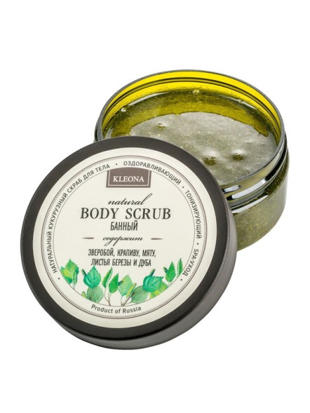 Kleona Скраб кукурузный для тела &amp;quot;Банный&amp;quot;, 200 гр
