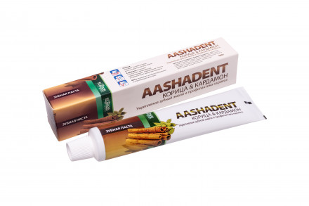 Зубная паста Aashadent Корица-Кардамон, 100мл. (Aasha Herbals)