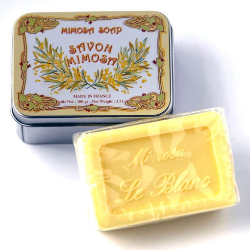 Натуральное ароматическое мыло &amp;quot;Мимоза&amp;quot; в жестяной коробочке, 100гр. (Le Blanc)