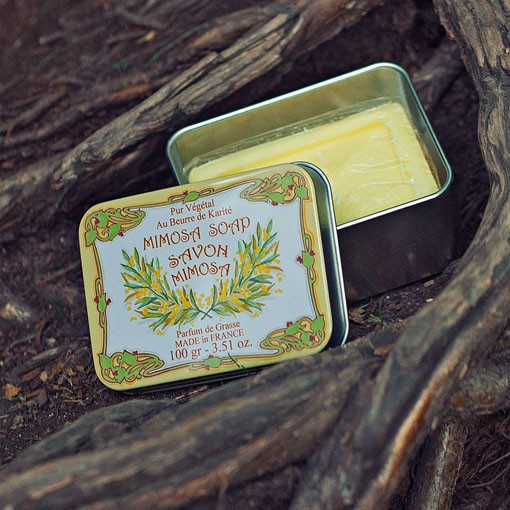 Натуральное ароматическое мыло &amp;quot;Мимоза&amp;quot; в жестяной коробочке, 100гр. (Le Blanc)
