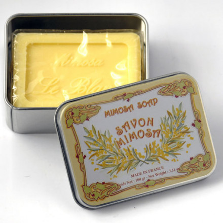 Натуральное ароматическое мыло &quot;Мимоза&quot; в жестяной коробочке, 100гр. (Le Blanc)
