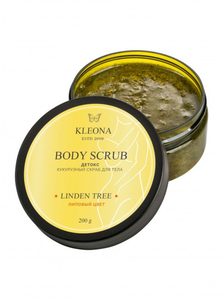 Kleona Скраб кукурузный для тела &amp;quot;Липовый цвет&amp;quot;, 200 гр