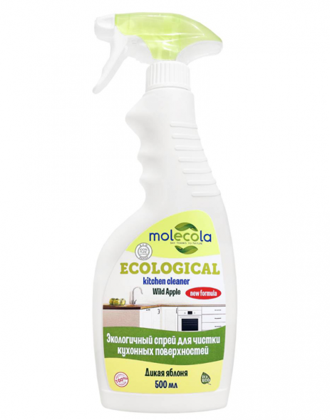 MOLECOLA Универсальный спрей для кухонных поверхностей экологичный &amp;quot;Дикая яблоня&amp;quot;, 500 мл