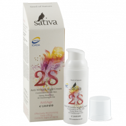 Sativa №28 Крем-флюид для профилактики и коррекции морщин (ночной), 50 мл