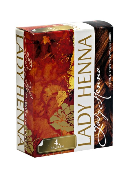 Травяная краска для волос &amp;quot;Каштановый&amp;quot;, 6х10гр. (Lady Henna)