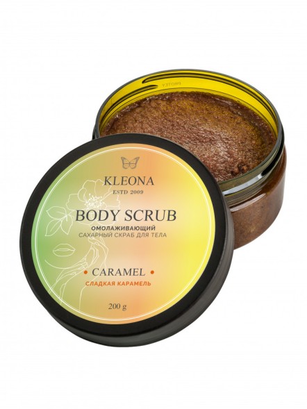 Kleona Скраб сахарный для тела &amp;quot;Сладкая карамель&amp;quot;, 200 гр