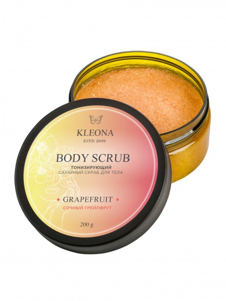 Kleona Скраб сахарный для тела &amp;quot;Сочный грейпфрут&amp;quot;, 200 гр