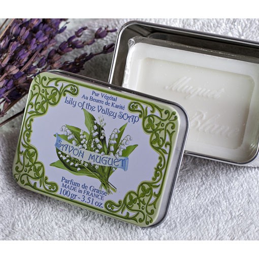 Натуральное ароматическое мыло &amp;quot;Ландыш&amp;quot; в жестяной коробочке, 100гр. (Le Blanc)