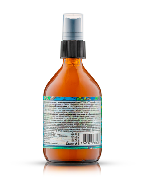 EcoCraft Спрей-кондиционер для волос несмываемый Кокосовая коллекция, 100 мл