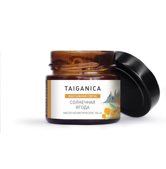 Свеча массажная для спокойного сна и медитации &amp;quot;Солнечная ягода&amp;quot;, 100мл. ТМ TAIGANICA