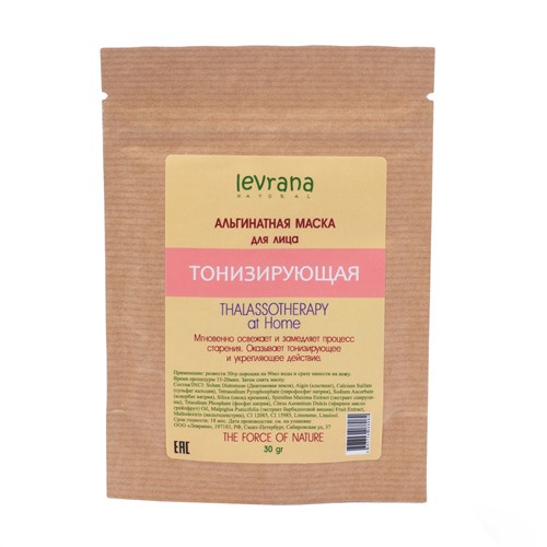 Альгинатная маска для лица «Тонизирующая», 30гр. (Levrana)