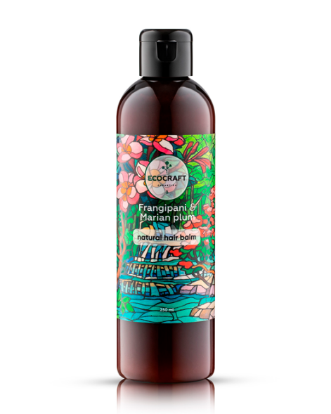 EcoCraft Бальзам для укрепления и восстановления волос Франжипани и марианская слива, 250 мл