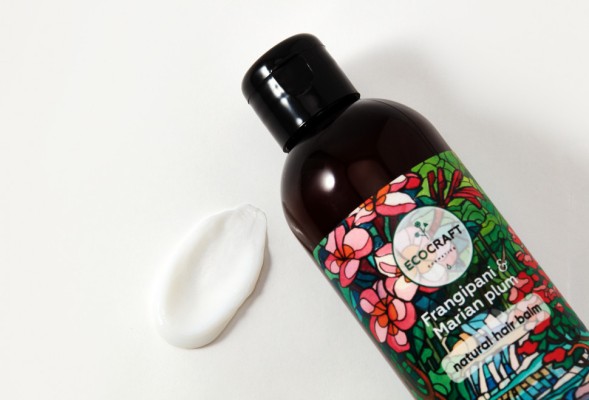 EcoCraft Бальзам для укрепления и восстановления волос Франжипани и марианская слива, 250 мл